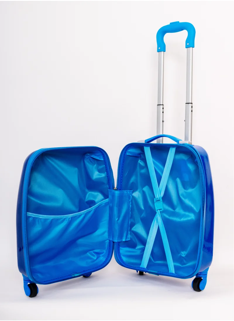 MNUK Fish Character Hard-Sided Polycarbonate Kids Trolley Bag-16 Inches-Blue
