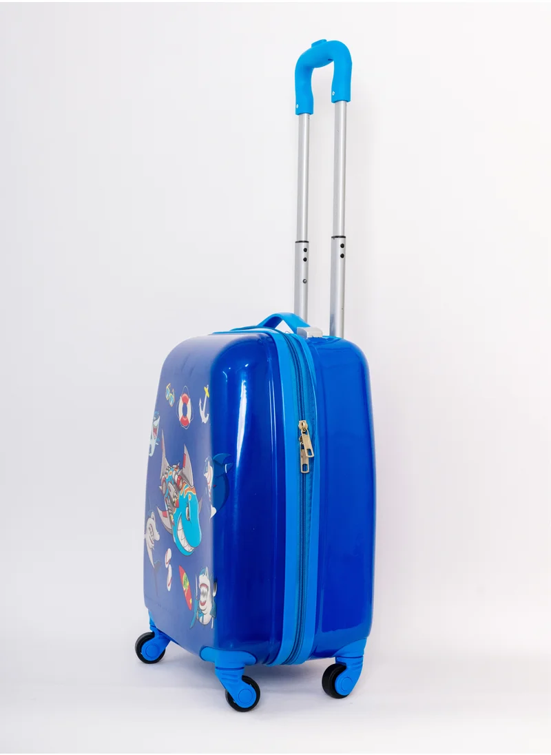 MNUK Fish Character Hard-Sided Polycarbonate Kids Trolley Bag-16 Inches-Blue