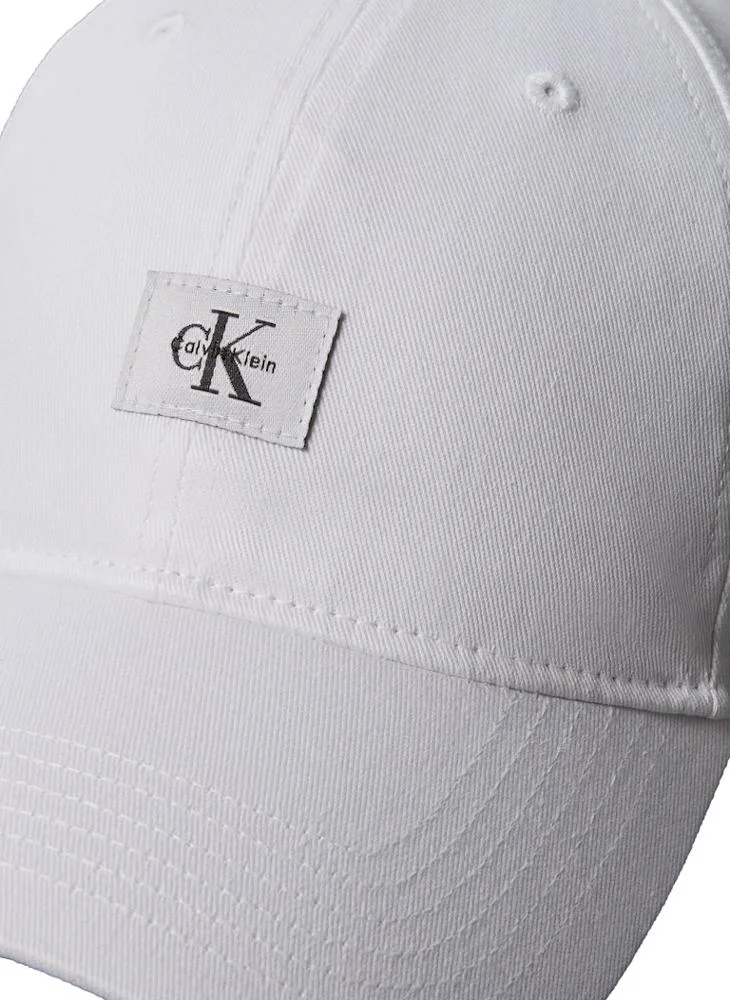 CALVIN KLEIN Bright White Monogram Woven Patch Cap  | Best Price UAE