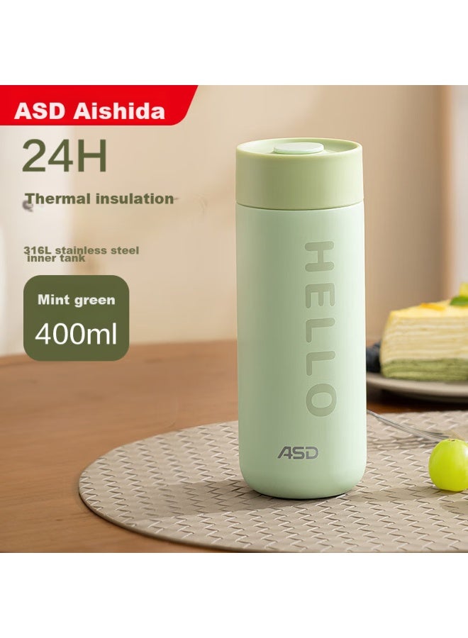Asd 316l Stainless Steel Vacuum Insulated Tumbler For Home, Office, And Students, Long-lasting Heat Retention, 400ml, Mint Green - Image 1