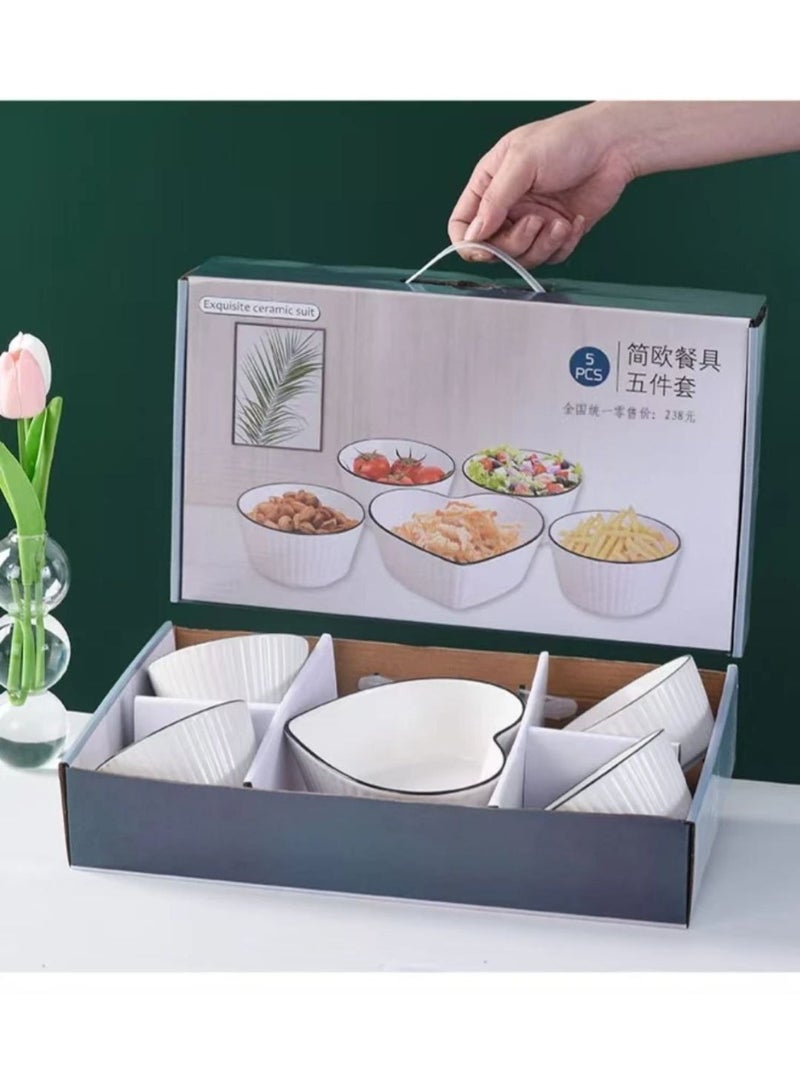 طقم بولات بورسلين +طاجن فاخر – ٤ قطع +طاجن كبير قلب - Image 2