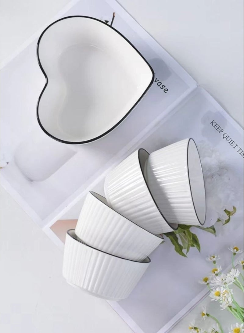 طقم بولات بورسلين +طاجن فاخر – ٤ قطع +طاجن كبير قلب - Image 4