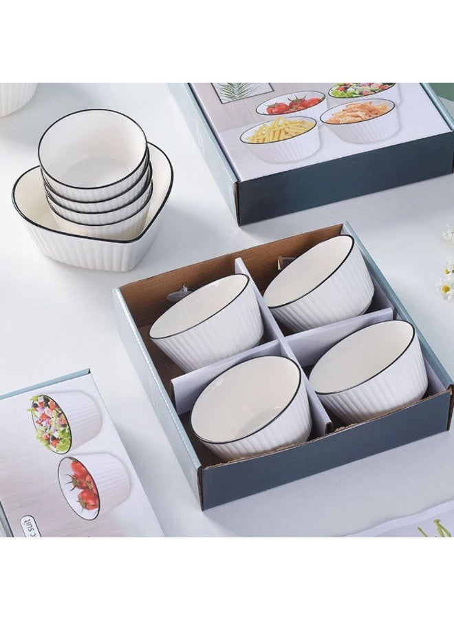 طقم بولات بورسلين +طاجن فاخر – ٤ قطع +طاجن كبير قلب - Image 3