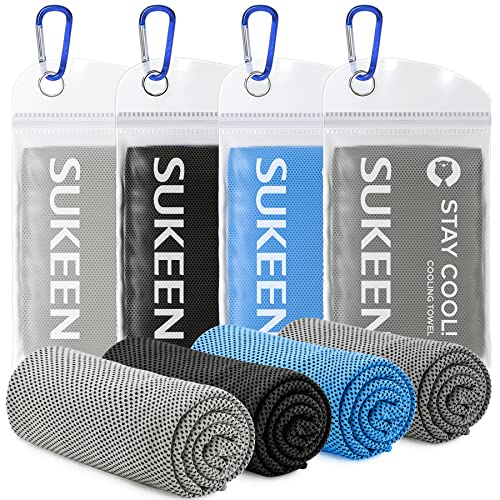 Sukeen [4 Pack Cooling Towels (40"x12"),Ice Towel,Soft Breathable Chilly Microfiber Towel for Yoga,Sport,Running,Gym,Workout,Camping,Fitness,Workout & More Activities - Image 1