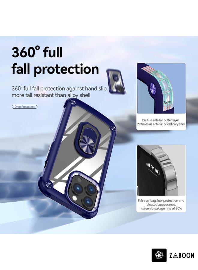 Zaboon Protective Case For iPhone 13 Pro Max TPU + PC Lens Protection  with Ring Holder - Image 5