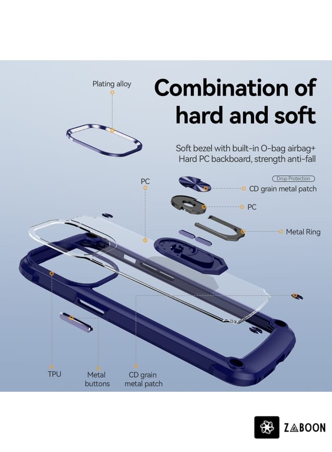 Zaboon Protective Case For iPhone 13 Pro Max TPU + PC Lens Protection  with Ring Holder - Image 3