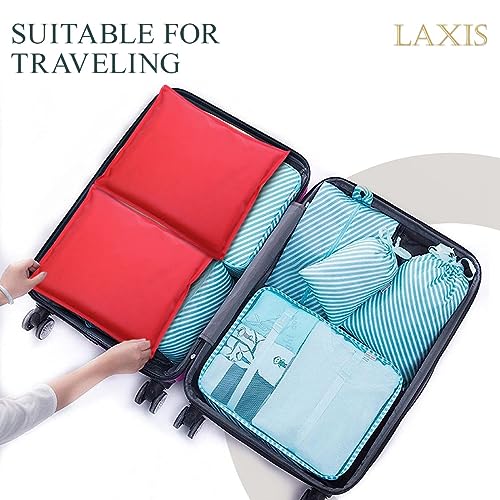 LAXIS® Non-Woven Single Saree Bags, Red Transparent Saree Covers With Zip, Saree Covers For Storage, Wardrobe Organiser, Size-36x42x2 CM (Pack of 10) - Image 4