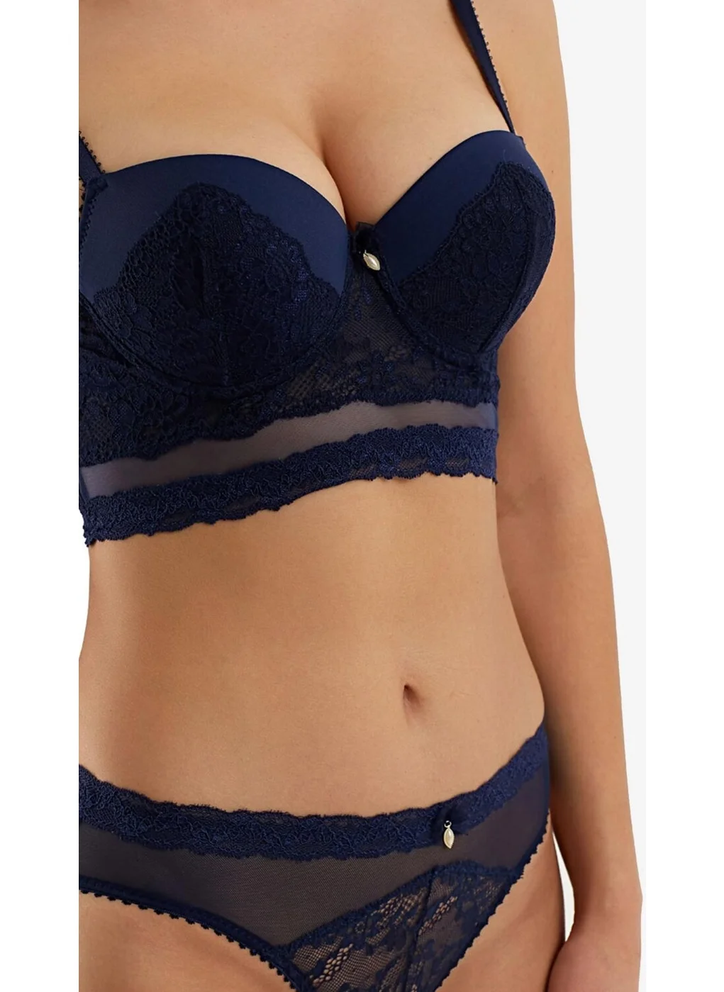 Ayyıldız 564 Navy Blue Push-Up Bralet Set
