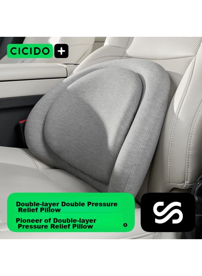 Cicido Double-layer Car Lumbar Support, Office Chair Back Cushion, Car Headrest Pillow, Car Seat Backrest - Image 1