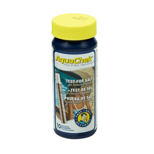 AquaChek Salt Test Strip Titrators for Pools - Salt Water Pool Test Strips for Sodium Chloride - Quick and Accurate Results - Professional Water Quality Testing Kit (10 Strips) - Image 1