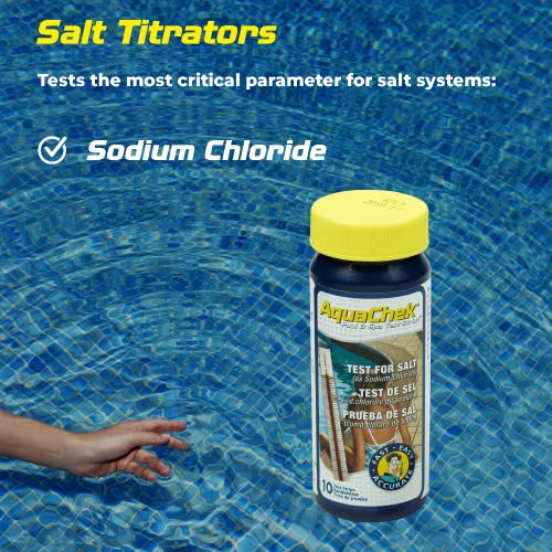 AquaChek Salt Test Strip Titrators for Pools - Salt Water Pool Test Strips for Sodium Chloride - Quick and Accurate Results - Professional Water Quality Testing Kit (10 Strips) - Image 3