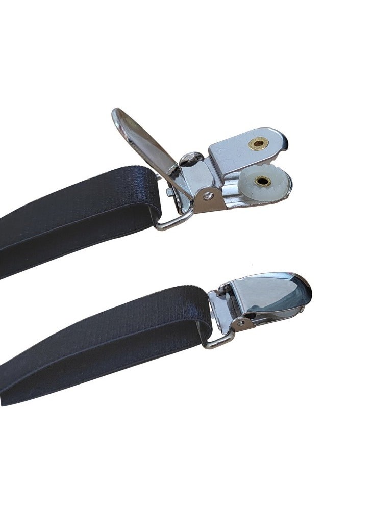 Hiras One Pair Shirt Holder Strap with Non-Slip Locking Clip,Adjustable Shirt Stays,Black  - Image 2