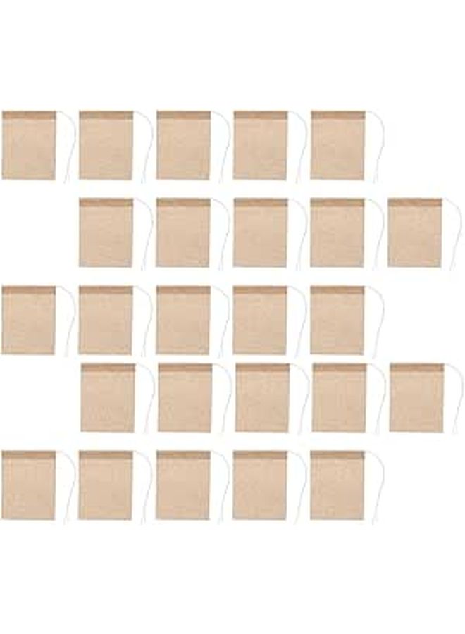 100 Disposable Cotton Tea Filter Bags Drawstring 8x10cm For Loose Leaf Tea And Spices - Image 1