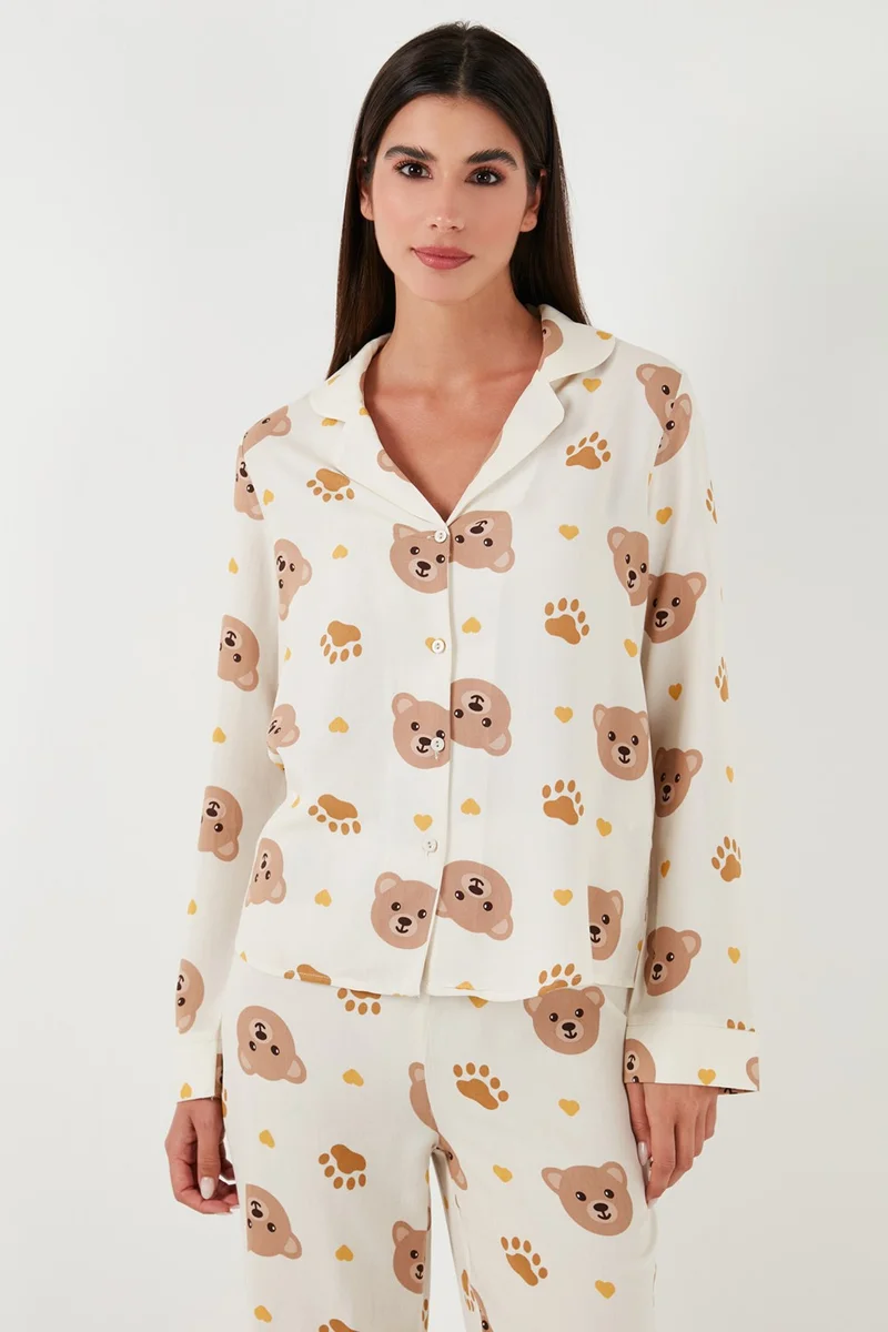 Lela Reguar Fit Soft Textured Pajama Set Women's Pajama Set 611PT288Y
