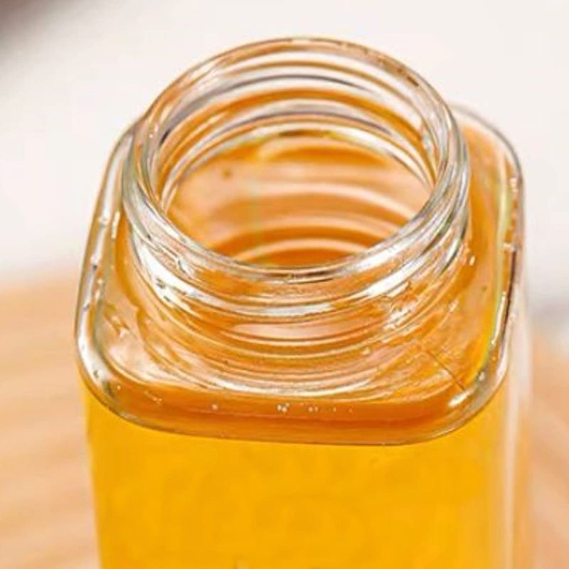 PLENARO Olive Oil Dispenser Clear Glass Cooking Oil and Vinegar Cruet Leakproof Condiment Container with Cap No Drip Olive Oil Carafe Decanter for Kitchen Square Yellow - Image 5