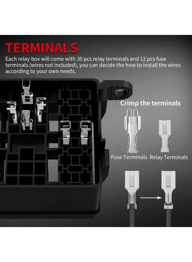 DaierTek 12V Fuse and Relay Box 6 Slots Relay Block 6 Slots ATC/ATO Fuse and Relay Block with Relay Universal Waterproof Fuse and Relay Box Kit for Automotive Car Truck Marine Boat - Image 5
