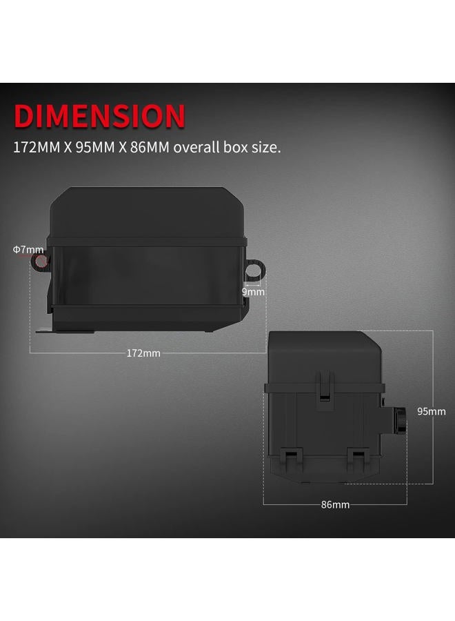 DaierTek 12V Fuse and Relay Box 6 Slots Relay Block 6 Slots ATC/ATO Fuse and Relay Block with Relay Universal Waterproof Fuse and Relay Box Kit for Automotive Car Truck Marine Boat - Image 2