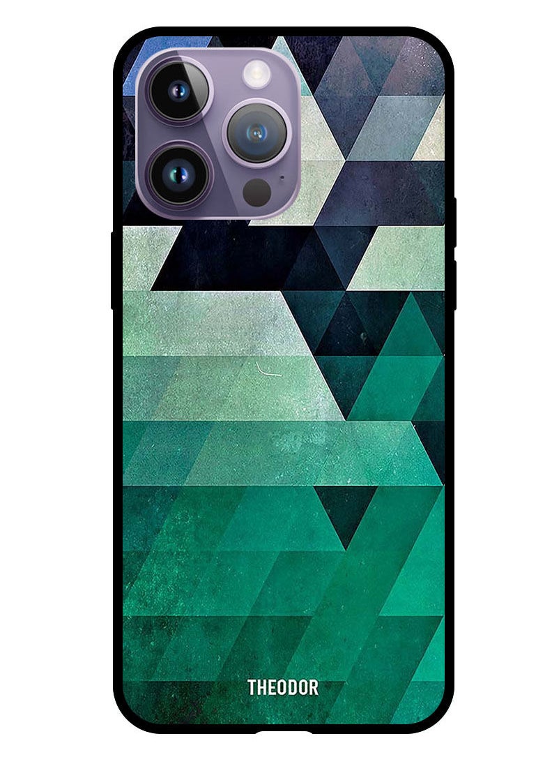 Theodor - Protective Case Cover For Apple iPhone 14 Pro 6.1" 2022 Triangle Seacolor Pattern - Image 1
