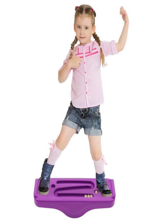 Joonly Kids Rocking Seesaw Balance Board with 5 Wooden Balls Sensory Training Rocking Board Balance Training Equipment Children Indoor Outdoor Activity Toy - Image 1