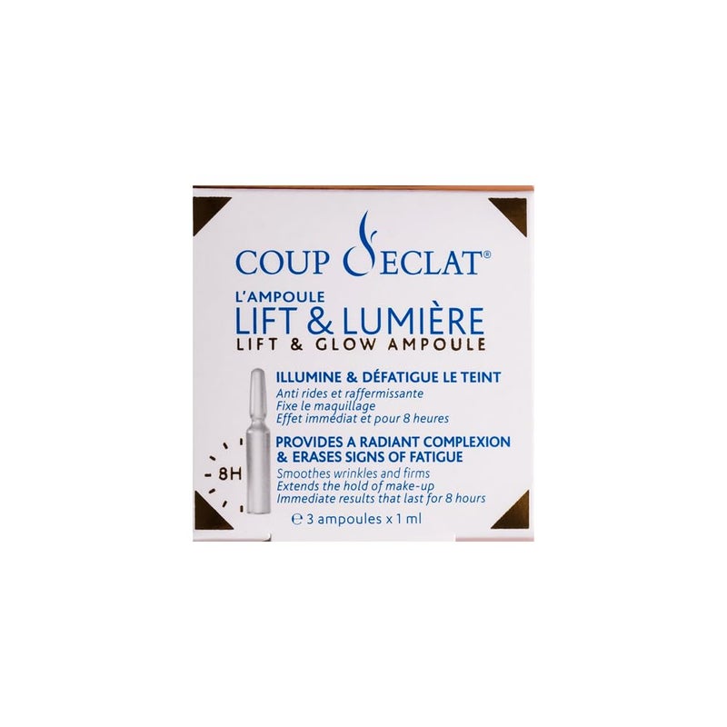 Coup d'Eclat أمبولات كوبا د'إكلا لرفع وإشراقة - سيروم تعزيز الإشراقة الفوري لجميع أنواع البشرة 3x 0.033 أونصة سائلة - Image 1