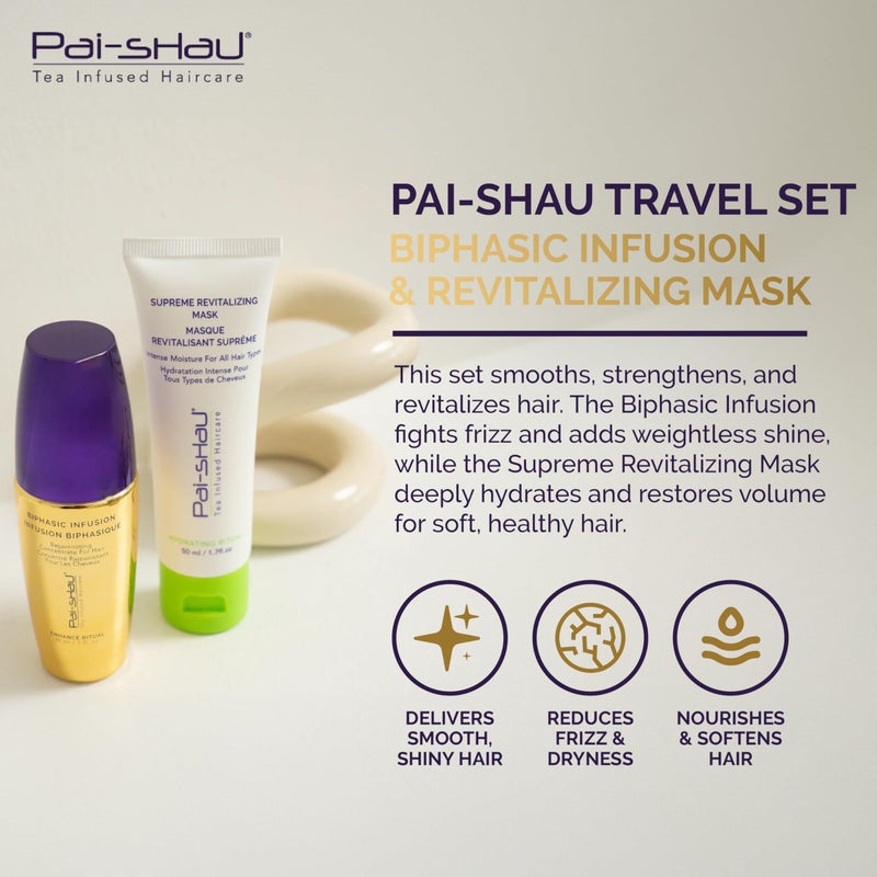 Pai-Shau Biphasic Infusion and Supreme Revitalizing Mask - Oil-Free Hair Rejuvenating Serum and Repairative Hair Treatment Suitable for All Hair Types - Image 2