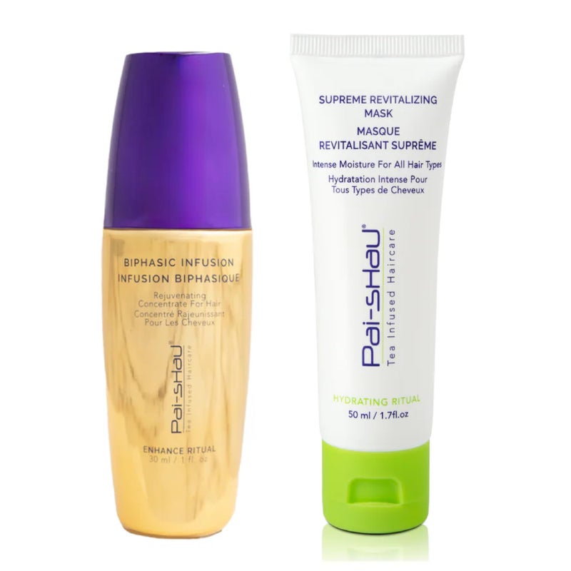 Pai-Shau Biphasic Infusion and Supreme Revitalizing Mask - Oil-Free Hair Rejuvenating Serum and Repairative Hair Treatment Suitable for All Hair Types - Image 1