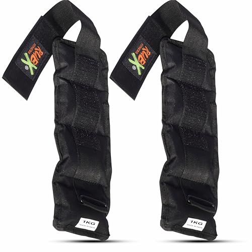 RUBX Ankle Weights 2KG(1KG x 2Pc) Black – Adjustable Ankle Bands for Strength Training, Running, Gym, Yoga, Home Workouts – Unisex Polyester with Secure Strap - Image 2