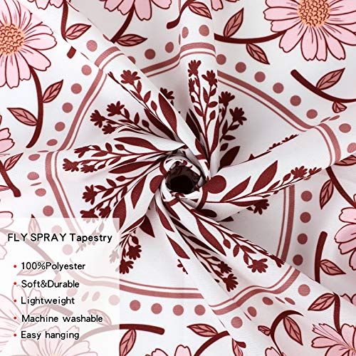 FLY SPRAY Wall Tapestry for Bedroom Aesthetic Pink Mandala Wall Hanging Large Boho Trippy Tapestries Bohemian Art Tapistry Hippie Floral Tapastry Decor For Bedroom Ceiling Living Room Dorm (60ʺ × 80ʺ) - Image 5