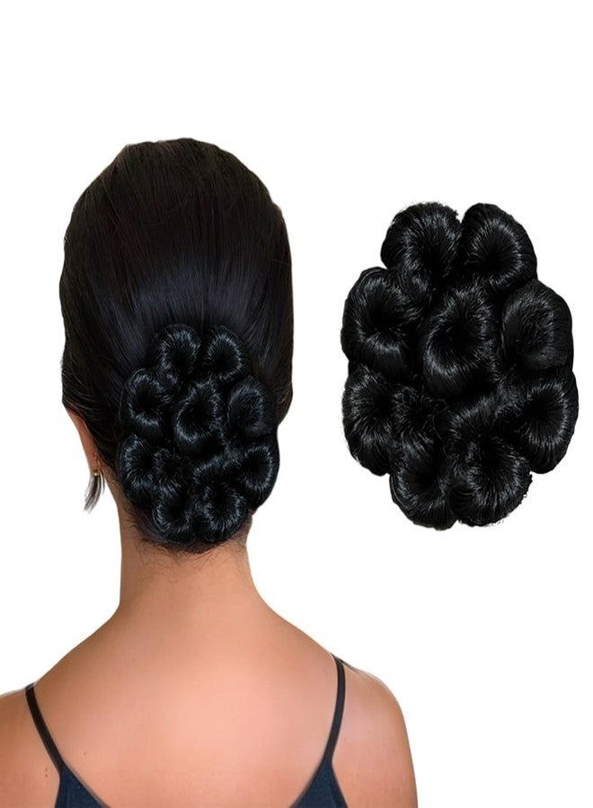 BLUSHIA Bun Hair Piece Hair Extension With Elastic Rubber Band Hairpiece Synthetic Dory Panja Hair Piece for Women Black - Image 2