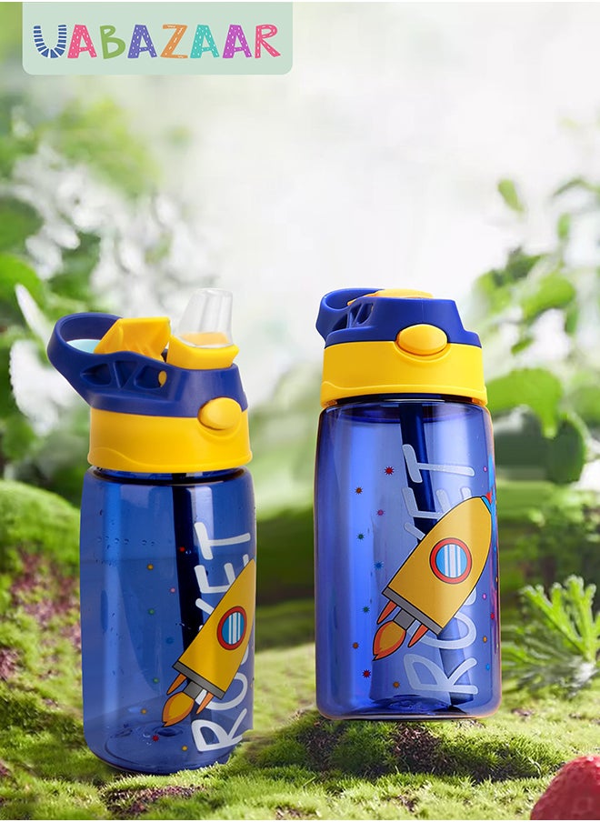 URbazaar 480ml Kids Water Bottle with Straw Leakproof, BPA Free, Suitable for Boys and Girls  - Image 1