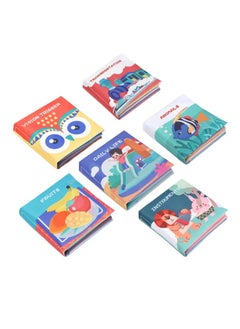 مجموعة قماش كتب ناعمة للأطفال مكونة من 6 قطع مجعدة عالية التباين لعبة تعلم تعليمية للرضع من القماش نشاط الرضع طفل صبي فتاة للجنسين