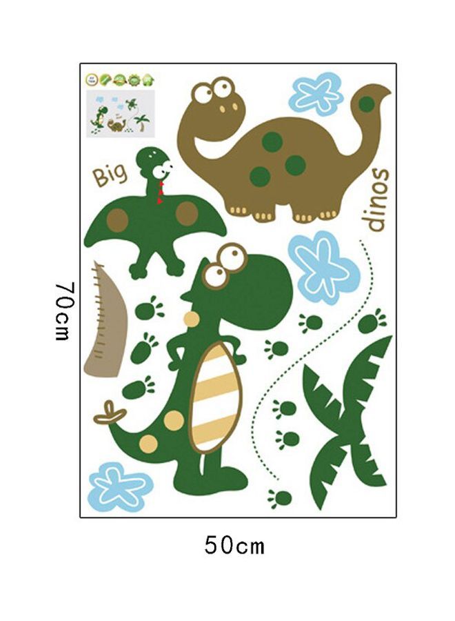 NIBEMINENT Qiangtie Cartoon Dino Printed Wall Sticker Green/Brown/Blue 70x50cm - Image 3