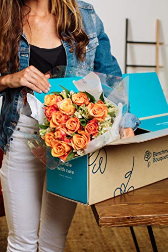 Benchmark Bouquets - Orange Roses & Alstroemeria (Glass Vase Included) - Fresh Flowers for Delivery - Gift for Birthday, Anniversary, Sympathy, Get Well, Congratulations, Easter - Image 2
