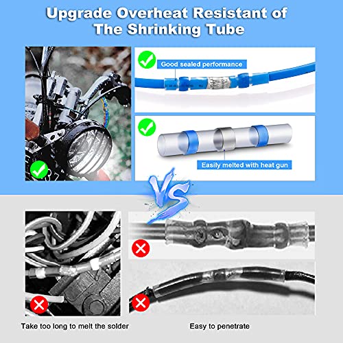 Kuject 160PCS Solder Seal Wire Connectors Kit, Waterproof Solderless Heat Shrink Butt Terminal Insulated Electrical Butt Splice for Automotive Marine Boat Wire Joint - Image 4