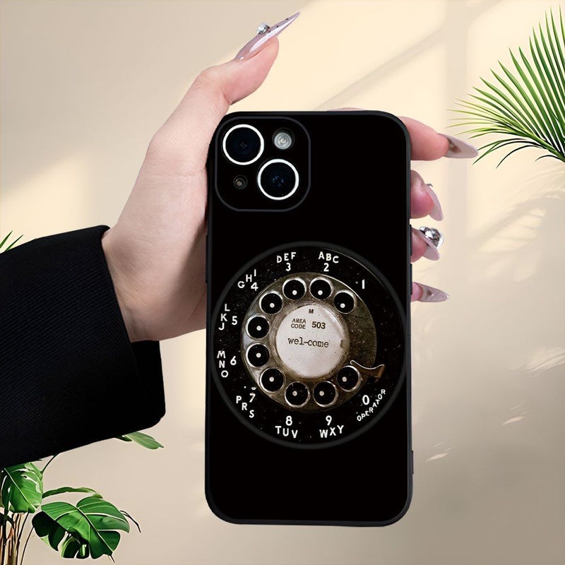 Phone Case For Iphone 16 Plus Retro Rotary Phone Dial Design Shockproof Aesthetically Pleasing Compatible With Iphone 11 12 13 14 15 16 Plus Pro Max Xs Xr X 7 8 Plus Series Men Women - Image 1