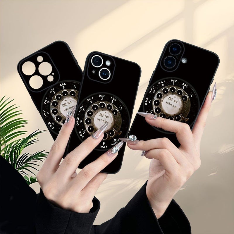 Phone Case For Iphone 16 Plus Retro Rotary Phone Dial Design Shockproof Aesthetically Pleasing Compatible With Iphone 11 12 13 14 15 16 Plus Pro Max Xs Xr X 7 8 Plus Series Men Women - Image 3