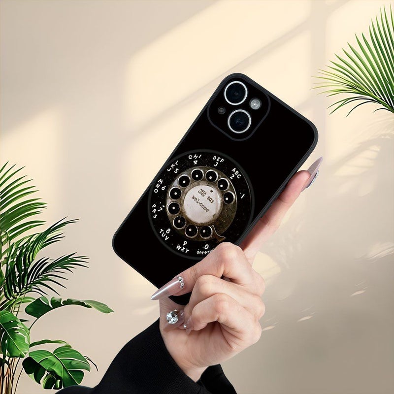 Phone Case For Iphone 16 Plus Retro Rotary Phone Dial Design Shockproof Aesthetically Pleasing Compatible With Iphone 11 12 13 14 15 16 Plus Pro Max Xs Xr X 7 8 Plus Series Men Women - Image 4