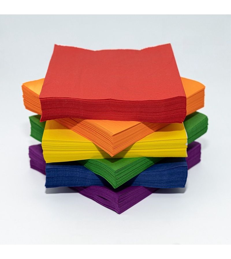 20pcs Red Solid Color Printed Napkins Individually Wrapped For Parties Catering Commercial Use - Image 2