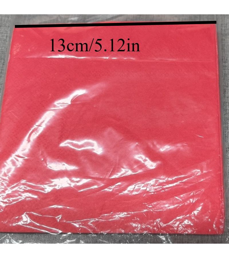 20pcs Red Solid Color Printed Napkins Individually Wrapped For Parties Catering Commercial Use - Image 3