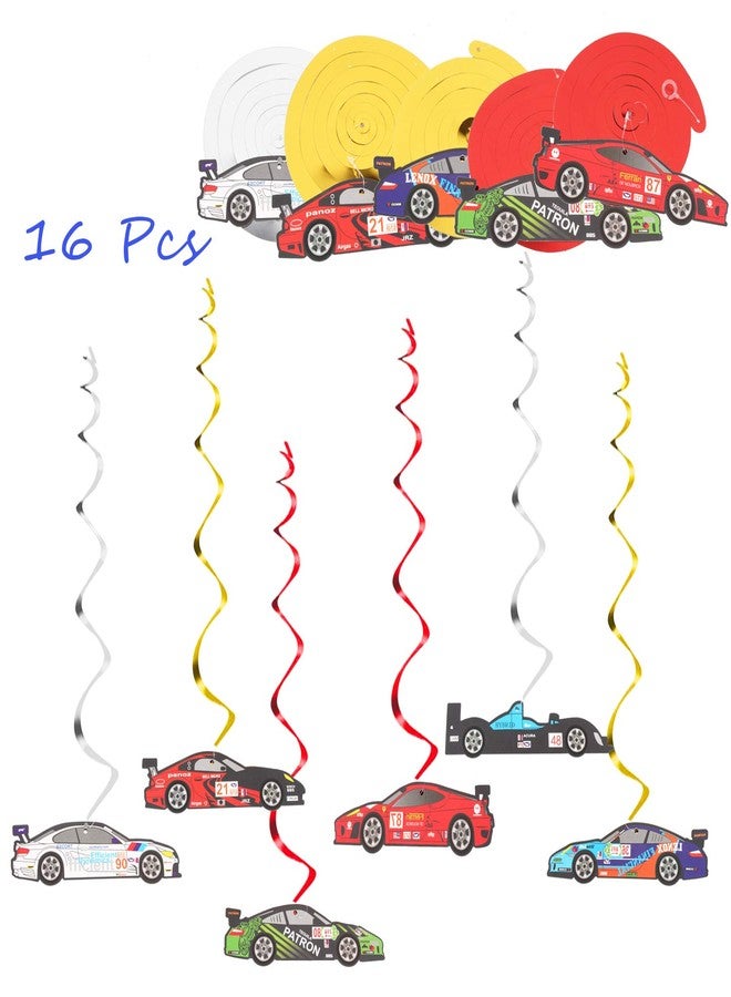 LINGTEER Racing Car Party Foil Swirls Streamers Photo Booth Props Kit - 30 Pcs Room Hanging Decorations Happy Birthday Childrens Kids Favors Party Supplies - NO DIY REQUIRED - Image 3