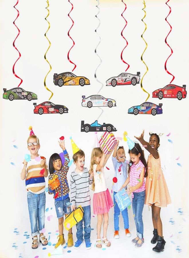 LINGTEER Racing Car Party Foil Swirls Streamers Photo Booth Props Kit - 30 Pcs Room Hanging Decorations Happy Birthday Childrens Kids Favors Party Supplies - NO DIY REQUIRED - Image 5