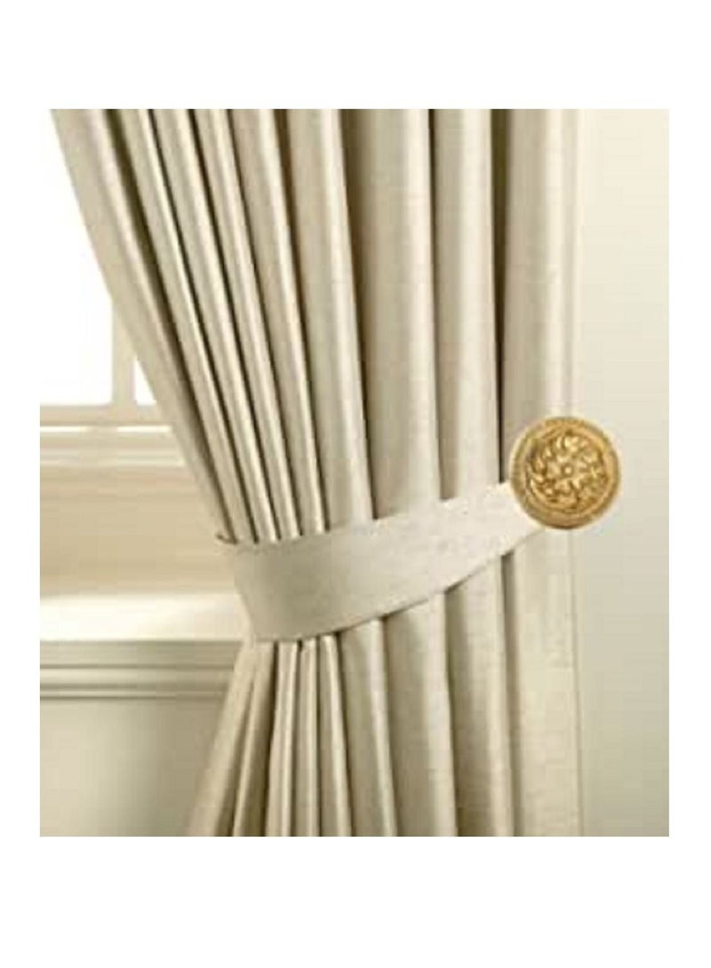 IDT 1 Pair Curtain Holdbacks Window Tie Backs Holders For Bedroom Wall Office Decor Home Sheer Blackout Drapes Blind Curtains Decorations Accessories Buckle Hooks Dark Golden Colour - Image 1