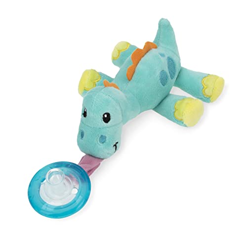 Nuby Calming Natural Flex Snuggleez Pacifier with Plush Combo Set for Cuddling with Comfort, Dino - Image 2