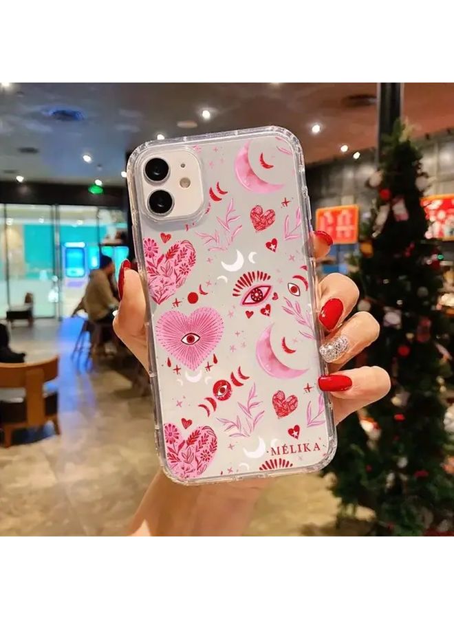 Mixed Color Case for iPhone 14 Pro Max Pink Heart Design Aesthetic Shockproof Clear - Image 5