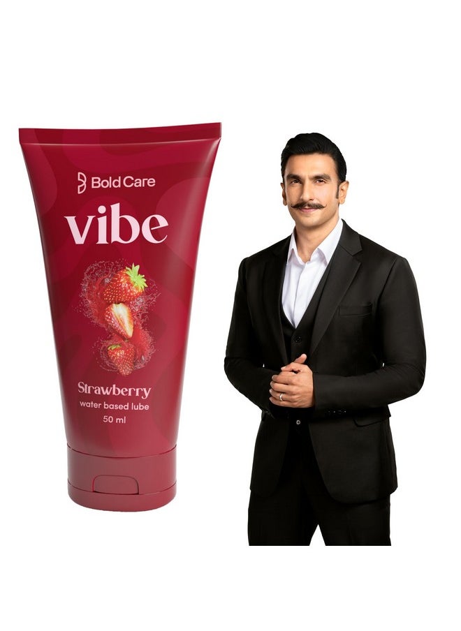Bold Care - Vibe Strawberry - Personal Lubricant For Men And Women - Premium Strawberry Flavour - Water Based Lube - Skin Friendly, Silicone And Paraben Free - No Side Effects - 50 Ml - Image 1