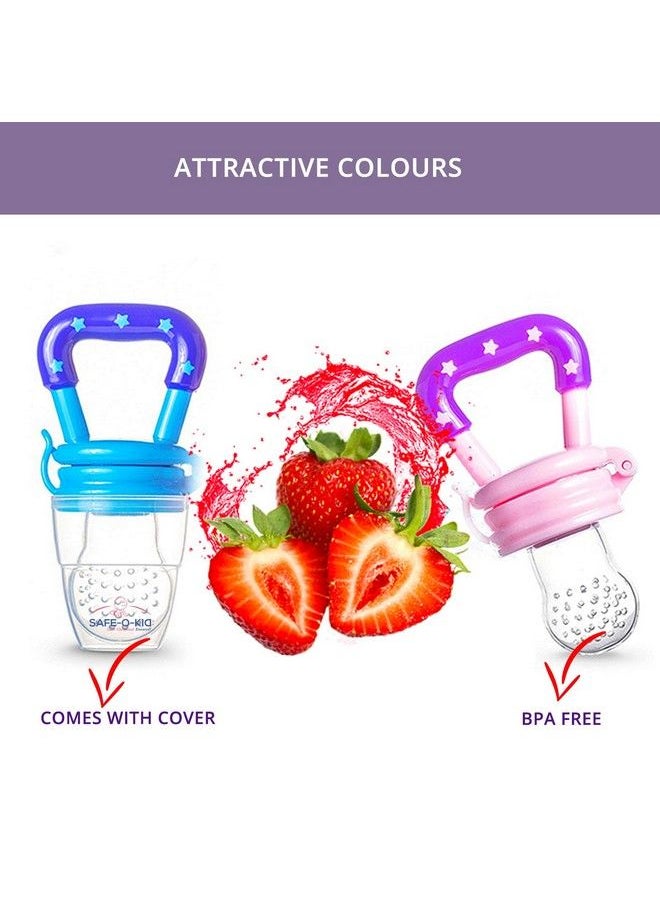 Safe-O-Kid - Pack Of 1 Fruit Nibbler Silicone Food Soft Pacifier Feeder For Baby (S Size For 36 Months Babies) Pink - Image 1
