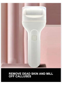 Generic Electric Callus Remover, Rechargeable Electronic Foot Pedicure Machine with IPX7 Waterproof Design for Dry and Dead Skin with 3 Roller Heads, 2 Speeds, (White)  - Image 2