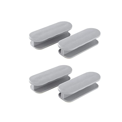 DHVSAM Adhesive Cabinet Handles, Self-Stick Instant Cabinet Handles Alloy No Drilling Push Pull Handles Helper for Kitchen Cabinet Drawer Window Sliding Closet (Grey, 4 Pcs) - Image 1