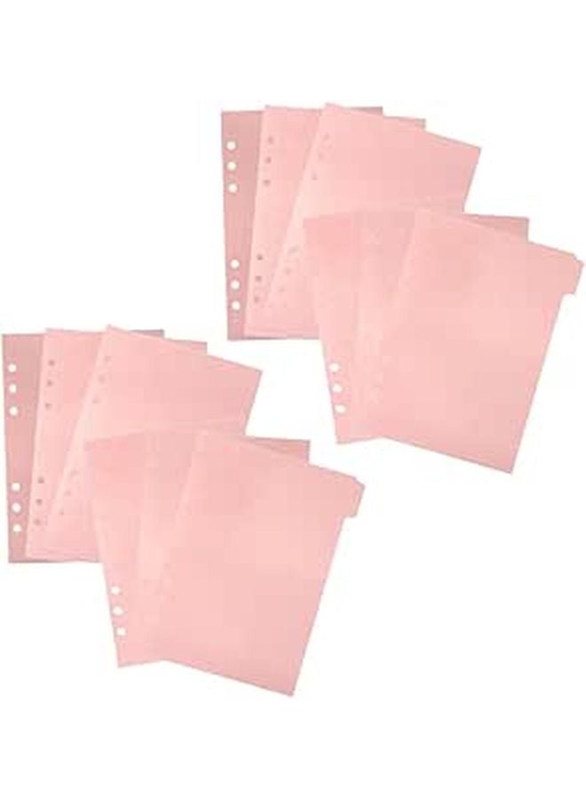 Pink A5 Detachable Binder Tabs Dividers 6 Page Set Index Labels Organizer - Image 1