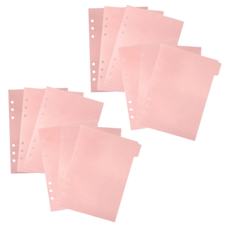 Pink A5 Detachable Binder Tabs Dividers 6 Page Set Index Labels Organizer - Image 2